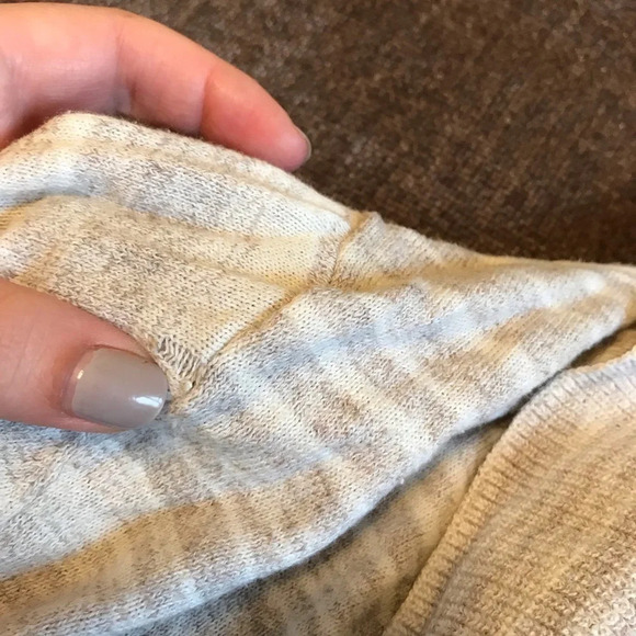 LOFT Beige / Cream Open Front Cardigan - Picture 3 of 4